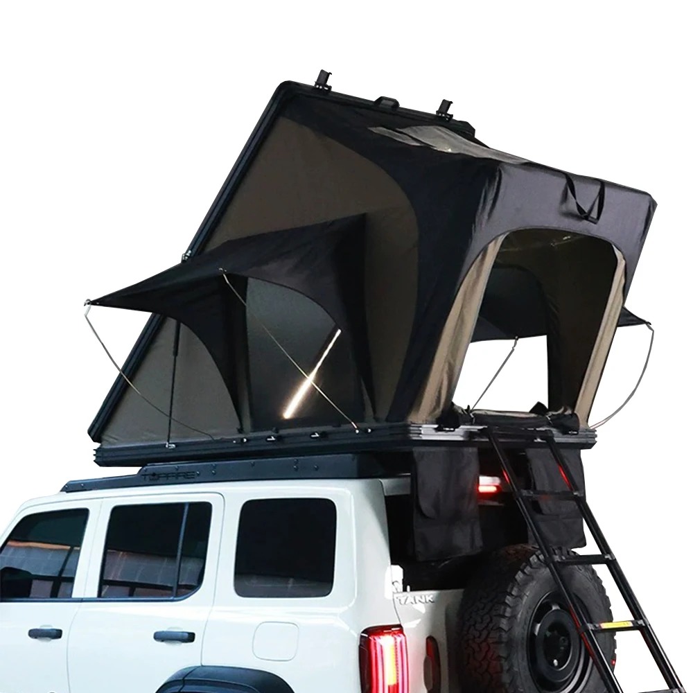 HOTO Aluminum Alloy Hard Shell Rooftop Tent Large Skylight Car New Design Car Roof Top Tent for Outdoor Camping